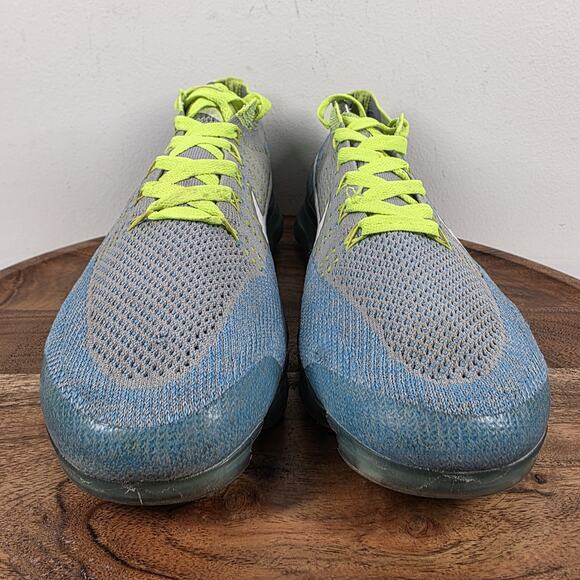 Nike Air VaporMax Flyknit Sprite Volt Mens Gray Blue Size 10 Shoes 849558-022 main image 13